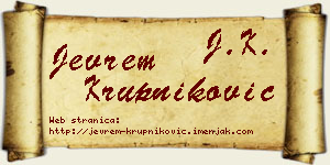 Jevrem Krupniković vizit kartica